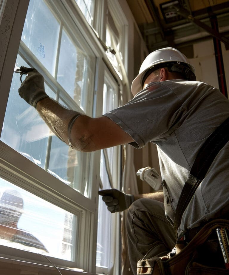 Worker Installing Replacement Window