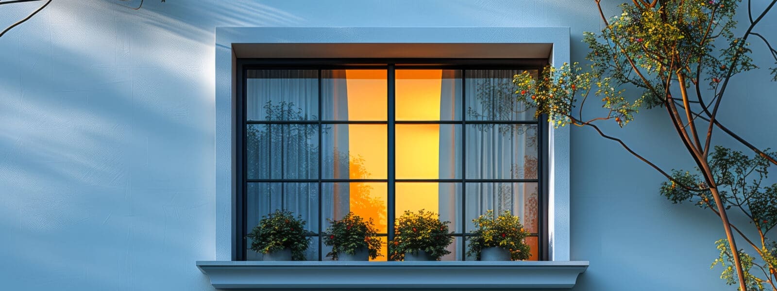 light shining out of a square window