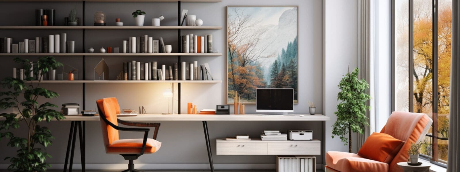 Contemporary furnished home office