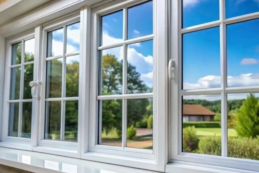 White Multi-Pane Window with Scenic Outdoor View